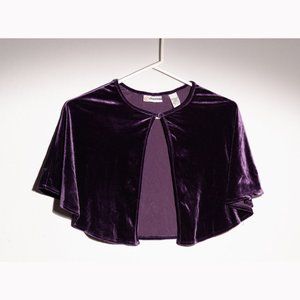 Purple Velvet Holiday Cape - size M (10-12)